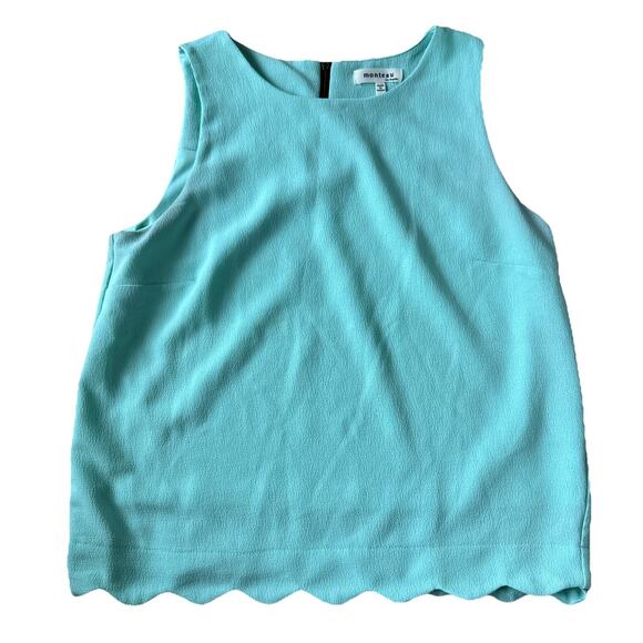 MONTEAU Women's Sleeveless Cropped Top Mint Green Size MED - Picture 1 of 5